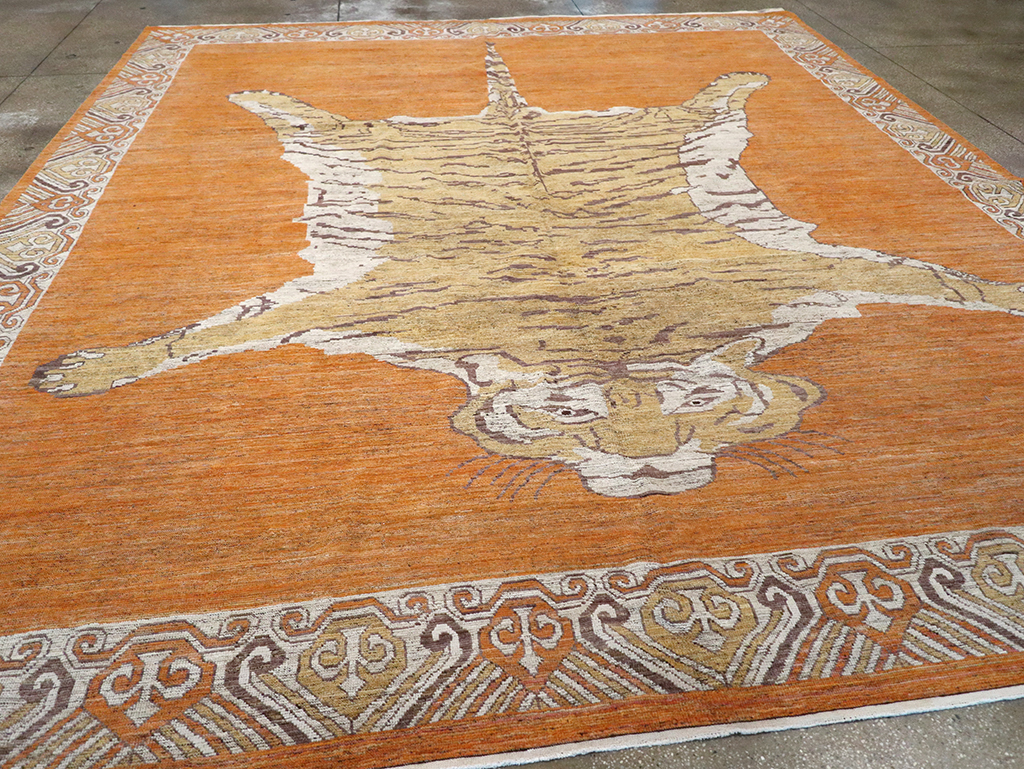 Modern East Turkestan Khotan Pictorial Large Room Size Carpet, No.33023 - Gsblank