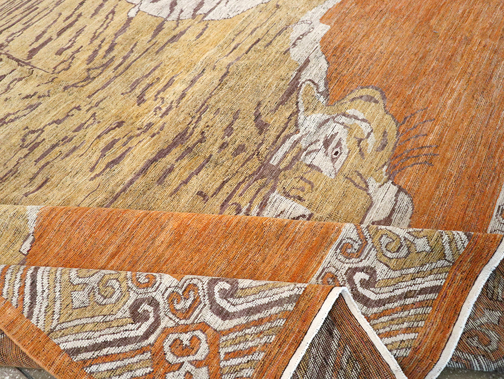 Modern East Turkestan Khotan Pictorial Large Room Size Carpet, No.33023 - Gsblank