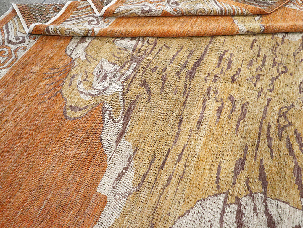 Modern East Turkestan Khotan Pictorial Large Room Size Carpet, No.33023 - Gsblank