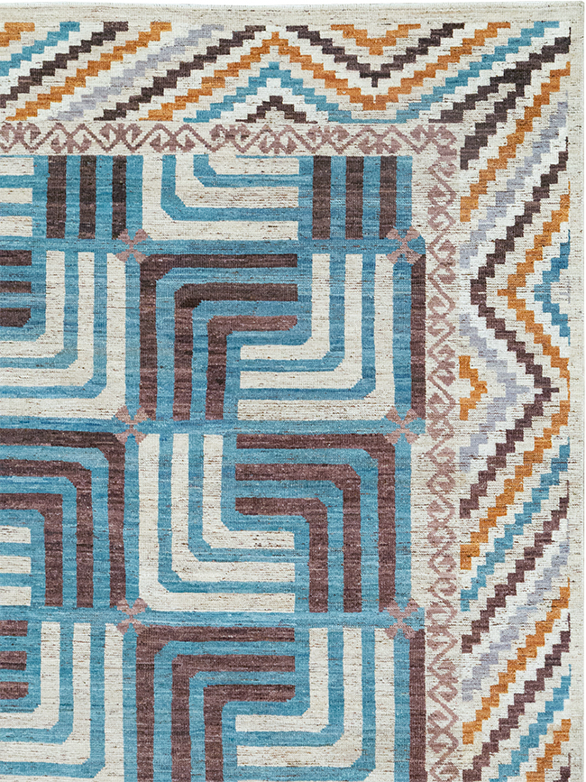 Modern East Turkestan Khotan Room Size Carpet, No.33024 - Gsblank