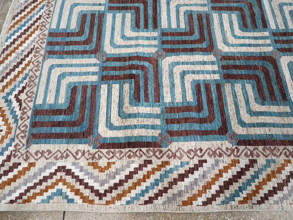 Modern East Turkestan Khotan Room Size Carpet, No.33024 - Gsblank