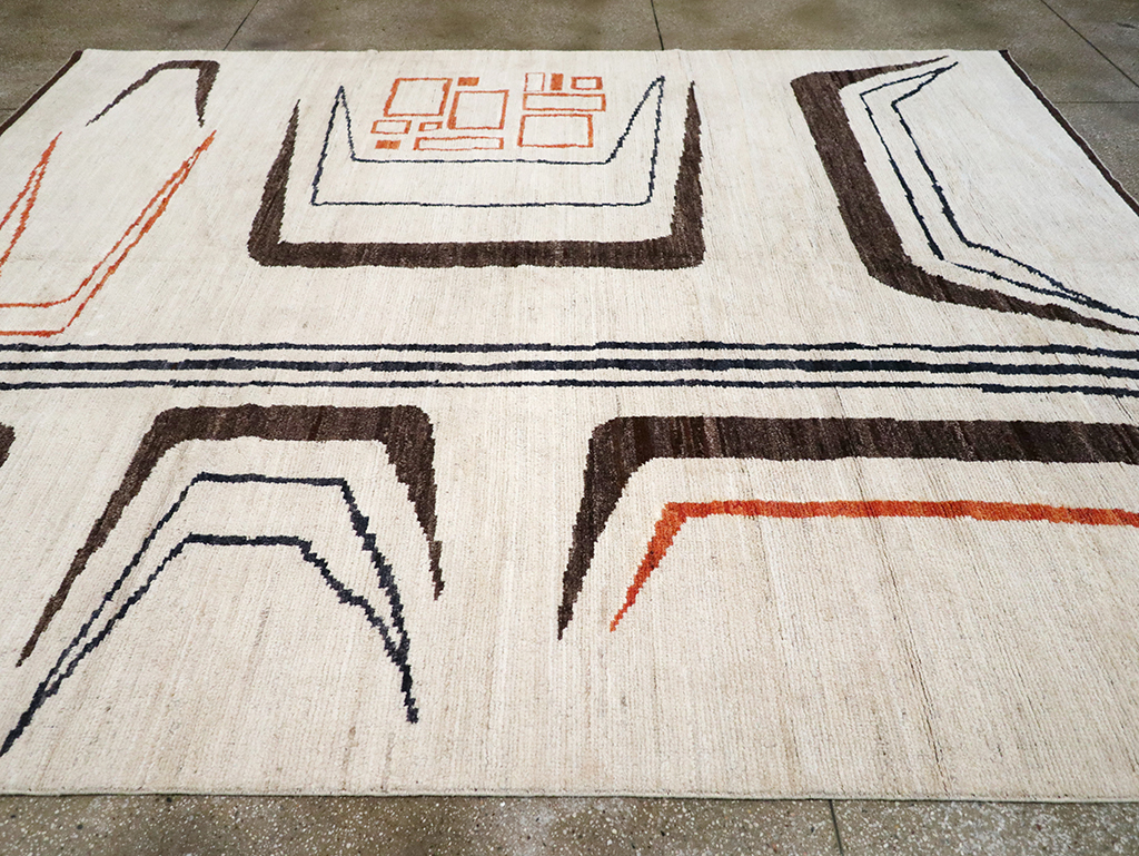 Modern Turkish Art Deco Room Size Carpet, No.33025 - Gsblank