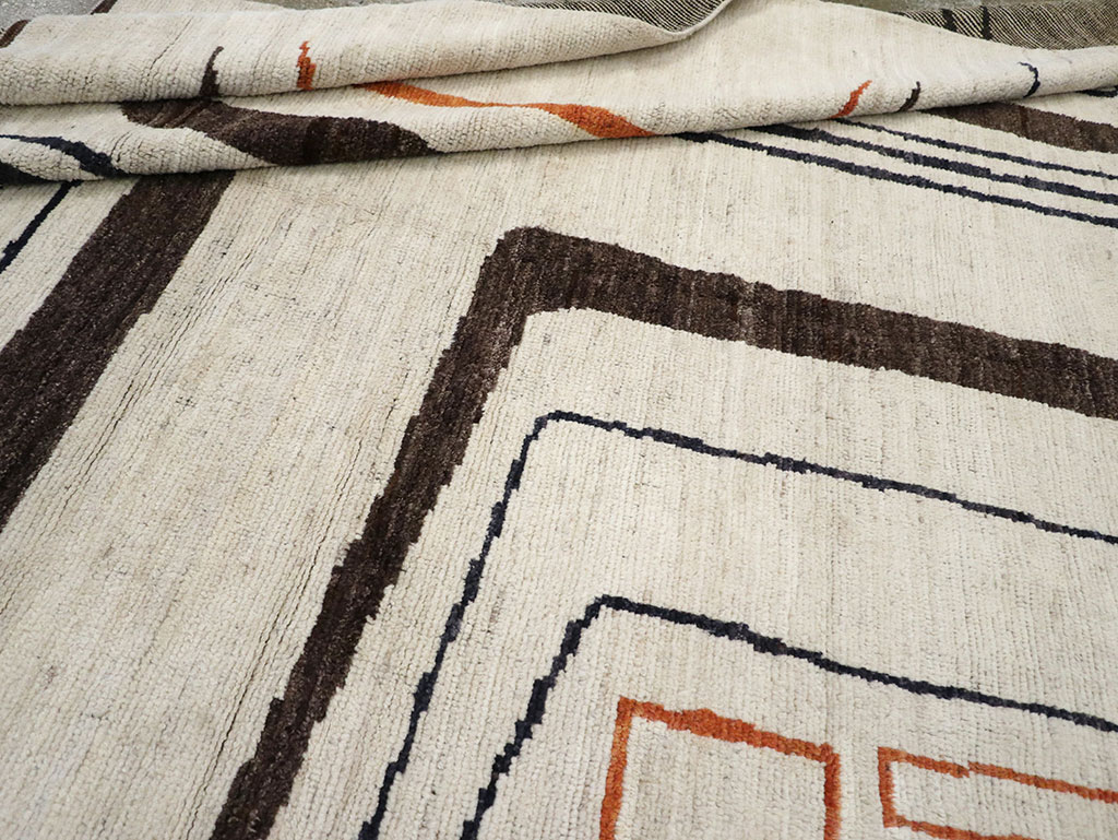Modern Turkish Art Deco Room Size Carpet, No.33025 - Gsblank