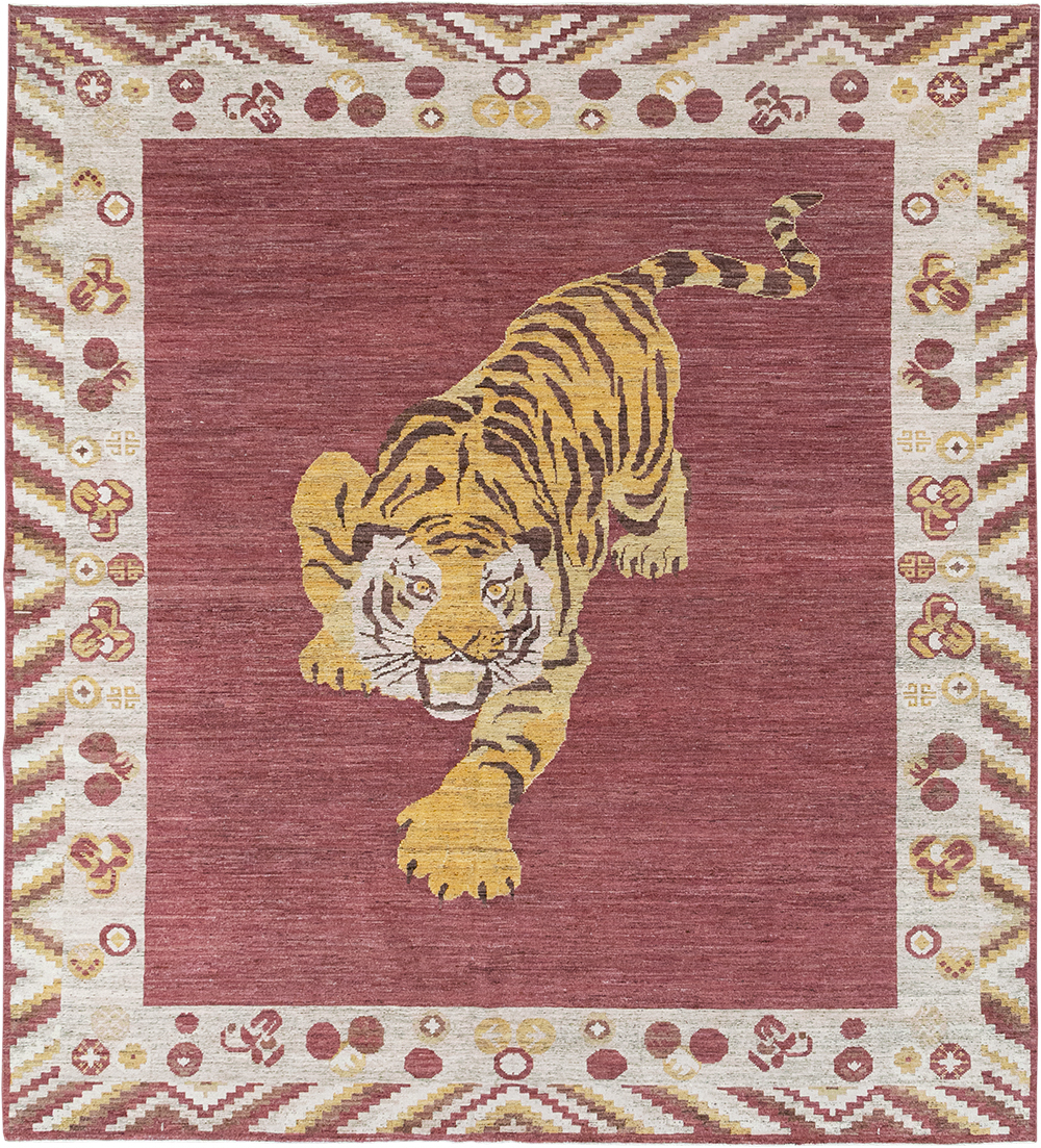 Modern East Turkestan Khotan Pictorial Room Size Carpet, No.33027 - Gsblank