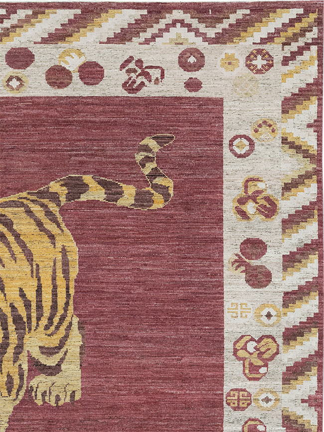 Modern East Turkestan Khotan Pictorial Room Size Carpet, No.33027 - Gsblank