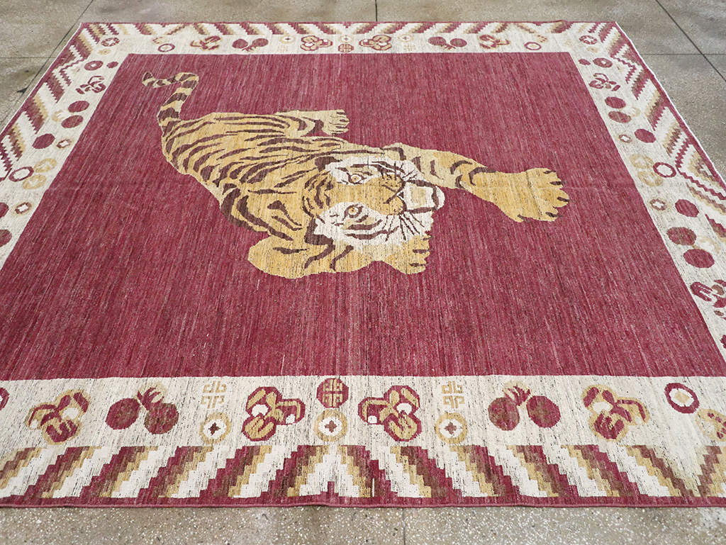 Modern East Turkestan Khotan Pictorial Room Size Carpet, No.33027 - Gsblank