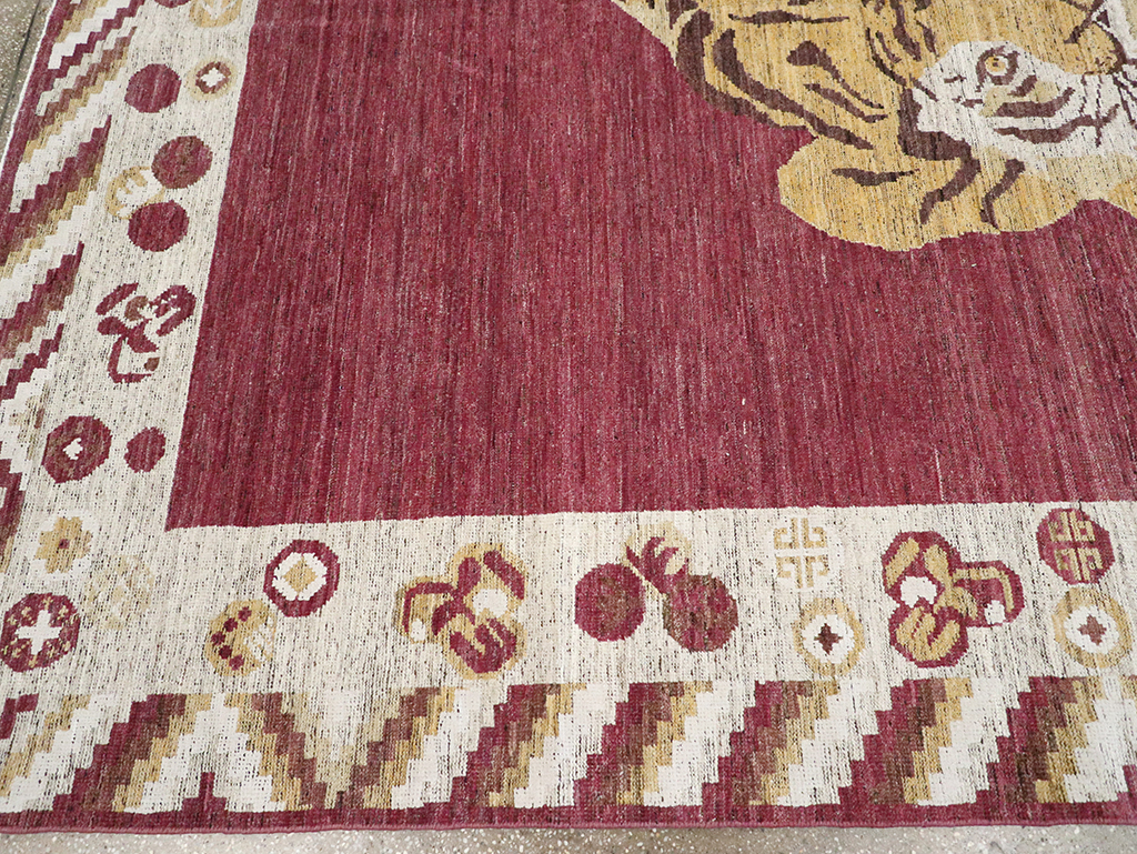 Modern East Turkestan Khotan Pictorial Room Size Carpet, No.33027 - Gsblank