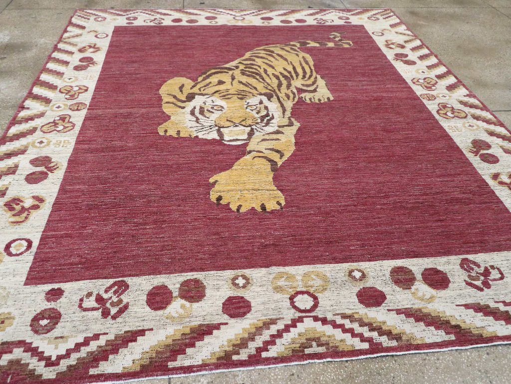 Modern East Turkestan Khotan Pictorial Room Size Carpet, No.33027 - Gsblank