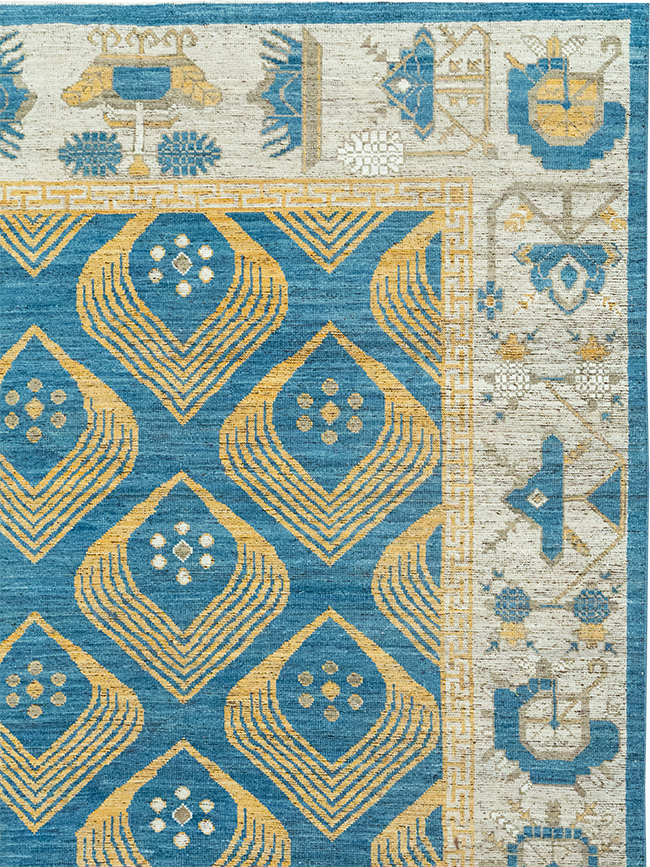 Modern East Turkestan Khotan Room Size Carpet, No.33028 - Gsblank