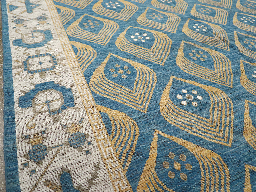 Modern East Turkestan Khotan Room Size Carpet, No.33028 - Gsblank