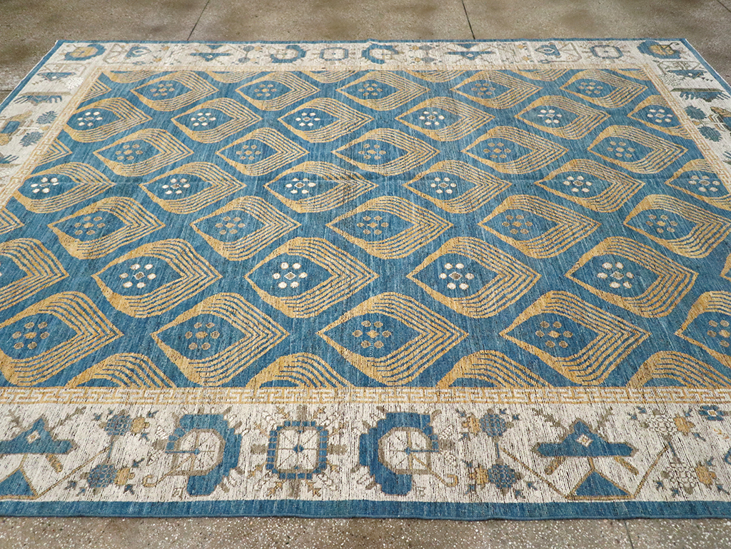 Modern East Turkestan Khotan Room Size Carpet, No.33028 - Gsblank