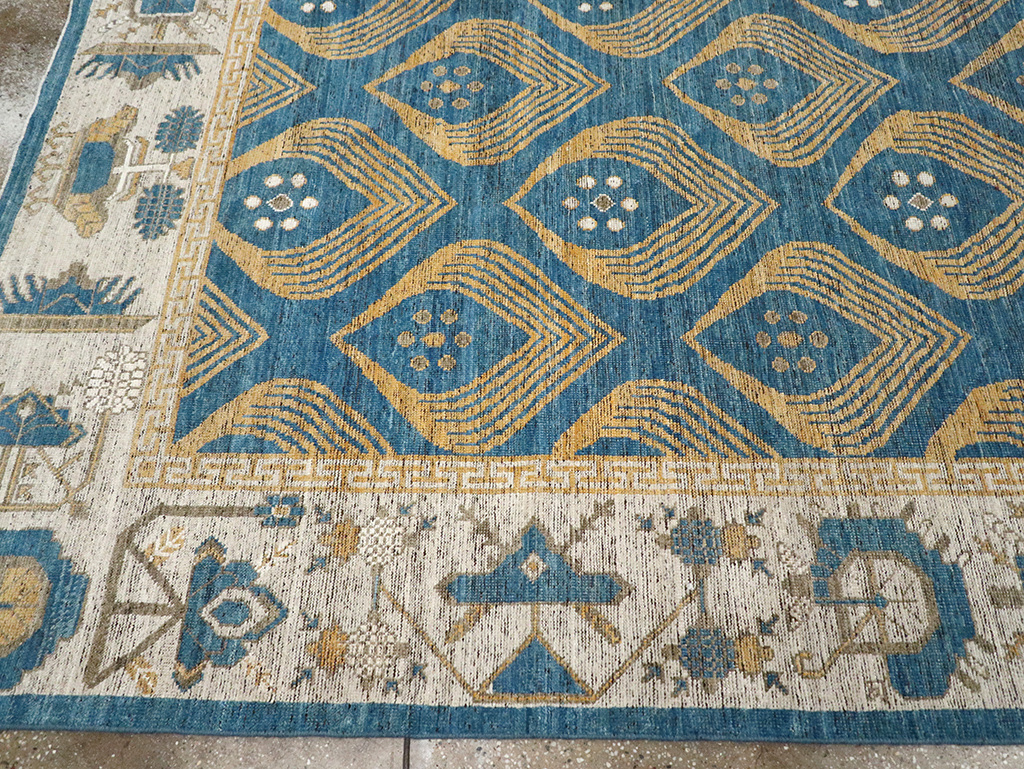 Modern East Turkestan Khotan Room Size Carpet, No.33028 - Gsblank