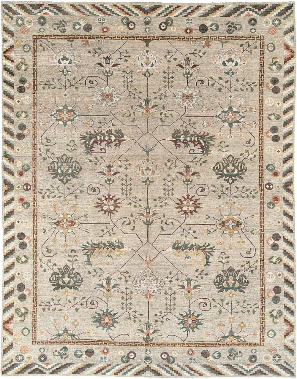 Modern East Turkestan Khotan Room Size Carpet, No.33029 - Gsblank