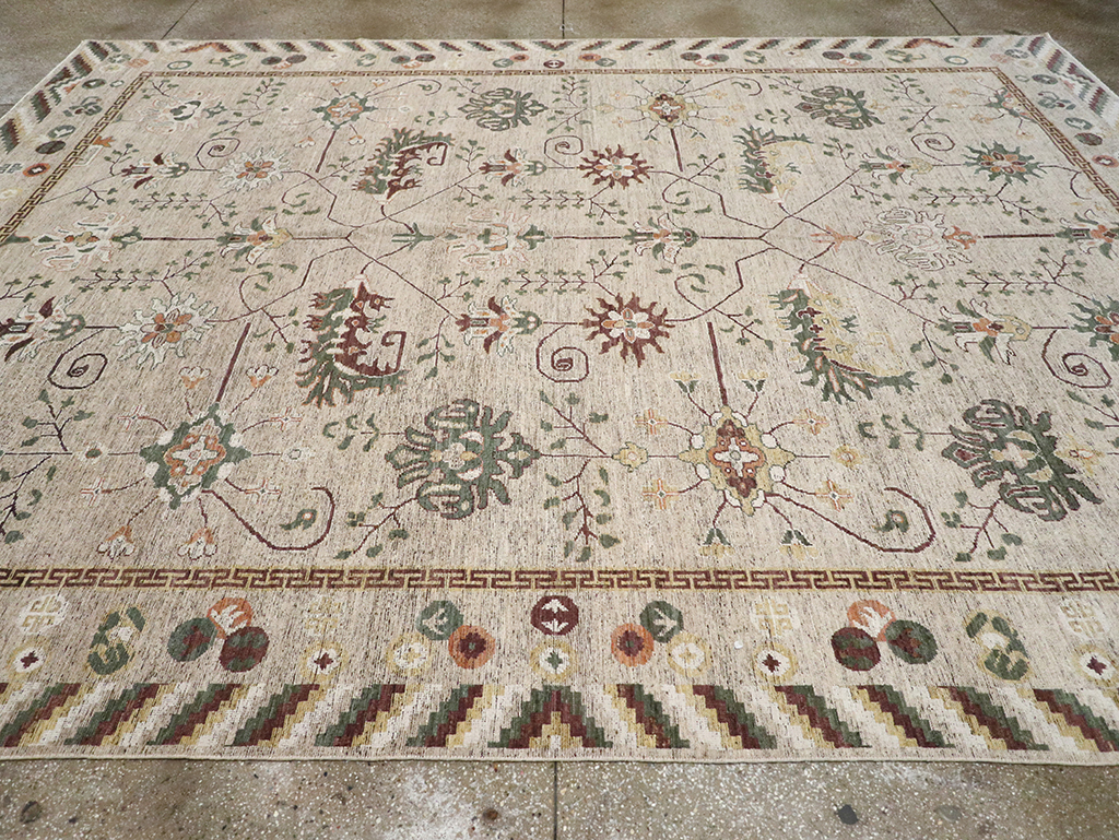 Modern East Turkestan Khotan Room Size Carpet, No.33029 - Gsblank