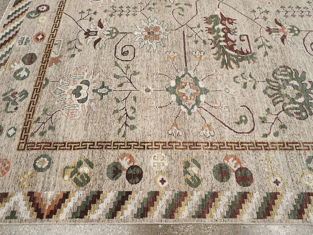 Modern East Turkestan Khotan Room Size Carpet, No.33029 - Gsblank