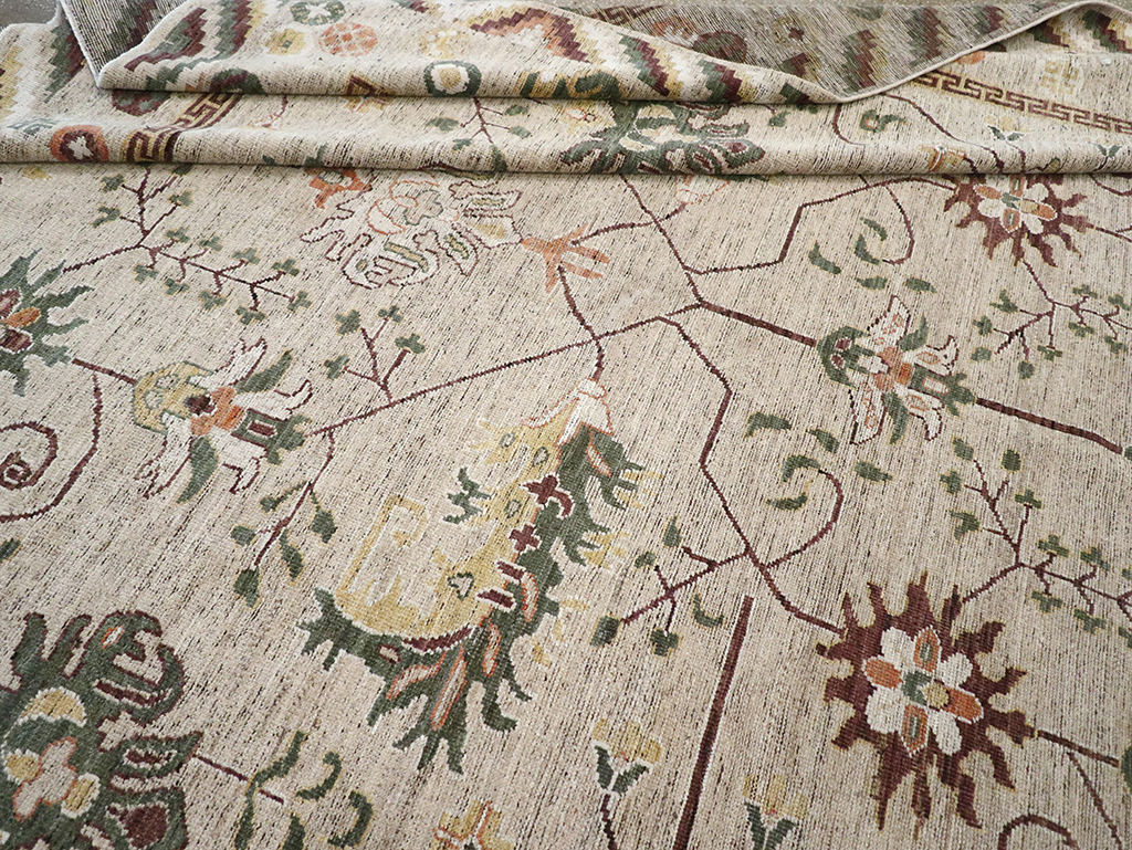 Modern East Turkestan Khotan Room Size Carpet, No.33029 - Gsblank