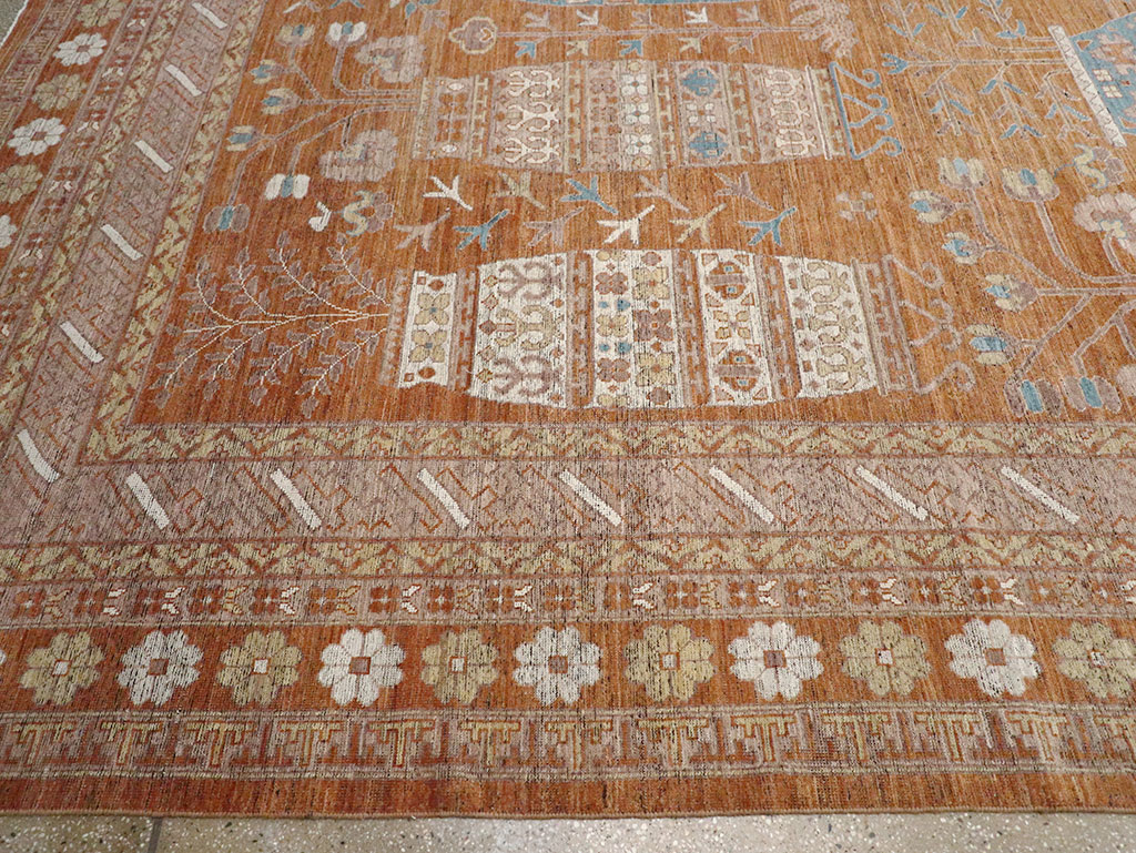 Modern East Turkestan Khotan Vase Pictorial Large Carpet, No.33032 - Gsblank