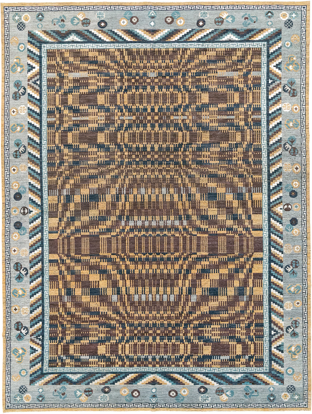 Modern East Turkestan Khotan Room Size Carpet, No.33034 - Gsblank