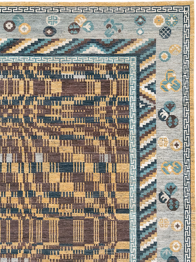 Modern East Turkestan Khotan Room Size Carpet, No.33034 - Gsblank