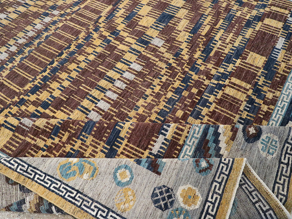 Modern East Turkestan Khotan Room Size Carpet, No.33034 - Gsblank