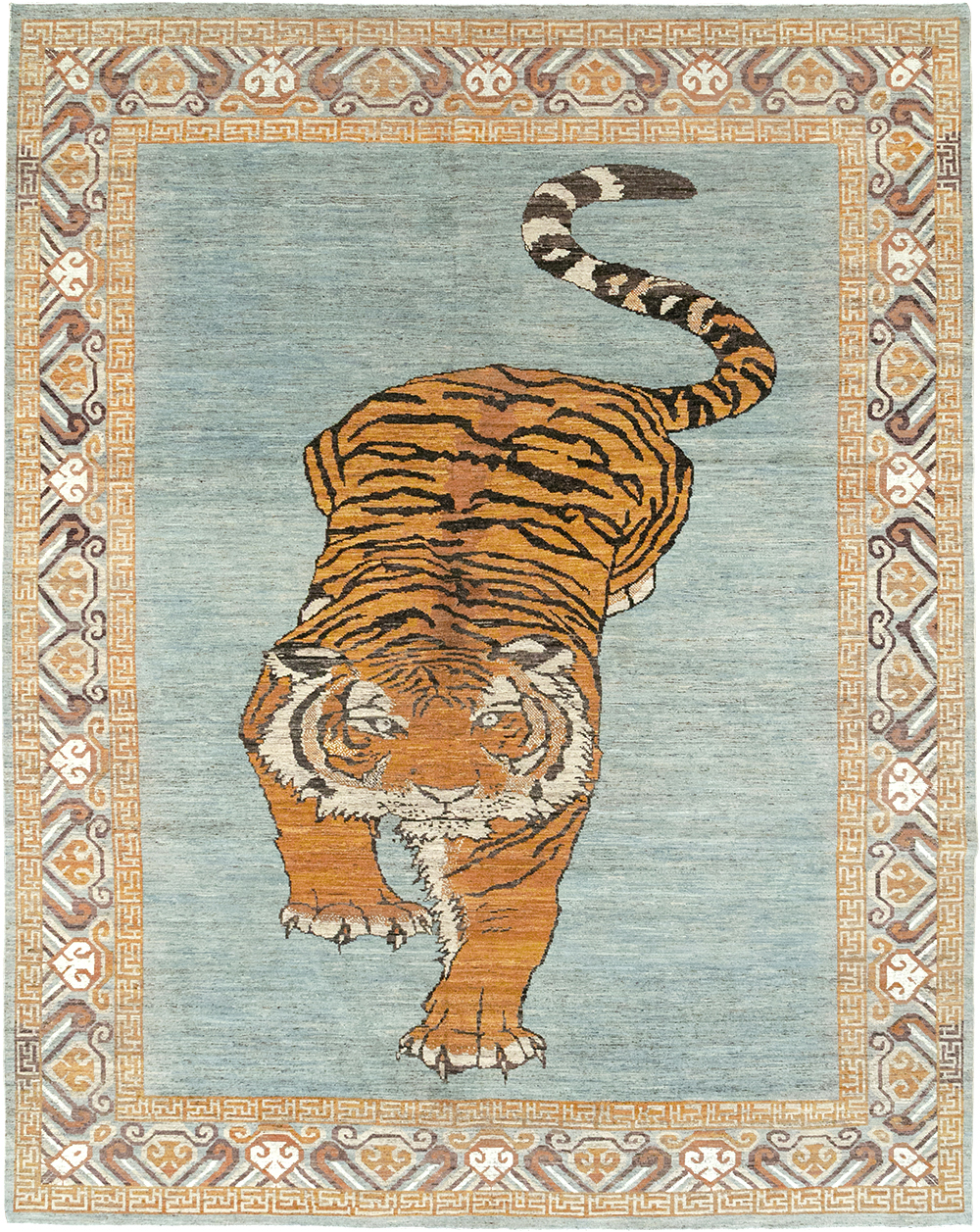 Modern East Turkestan Khotan Pictorial Room Size Carpet, No.33036 - Gsblank