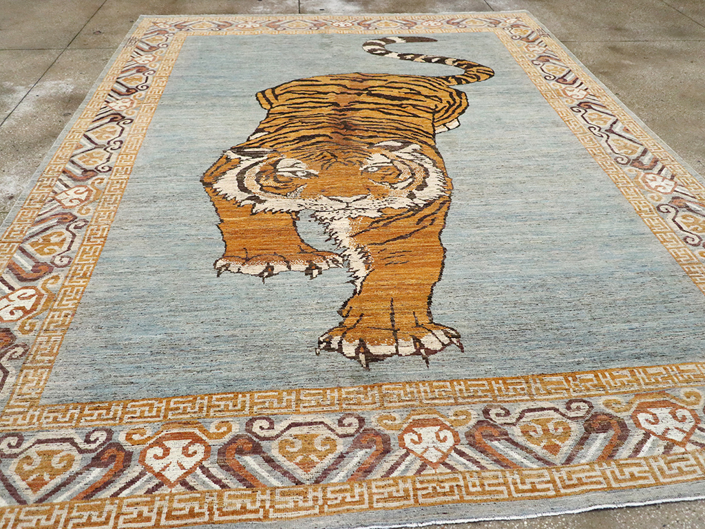 Modern East Turkestan Khotan Pictorial Room Size Carpet, No.33036 - Gsblank