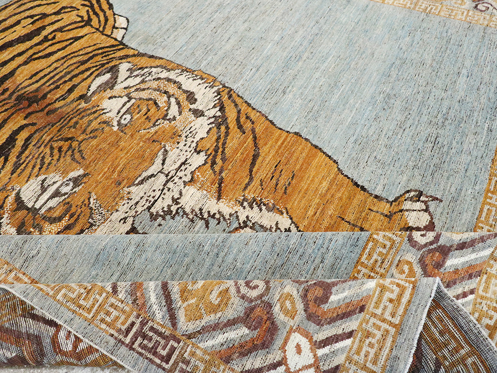 Modern East Turkestan Khotan Pictorial Room Size Carpet, No.33036 - Gsblank