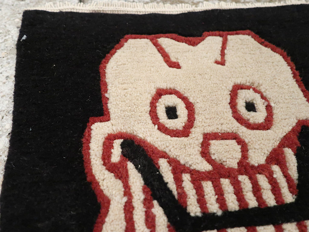 Vintage Tibetan Pictorial Rug (Pair: 2 of 2), No.33040 - Gsblank