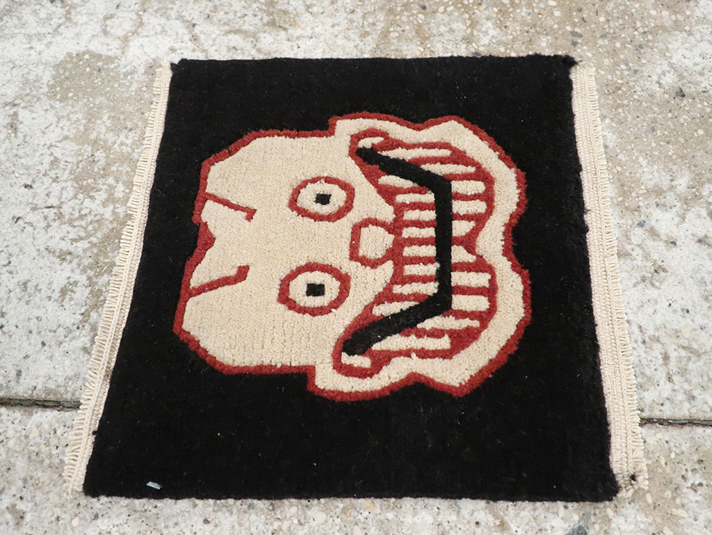 Vintage Tibetan Pictorial Rug (Pair: 2 of 2), No.33040 - Gsblank