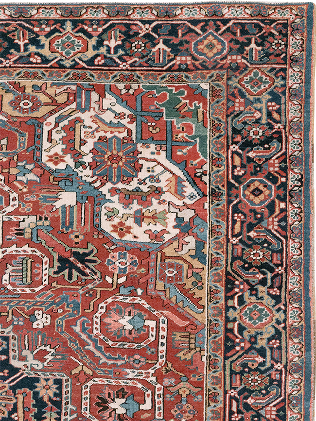 Vintage Persian Heriz Room Size Carpet, No.33042 - Gsblank