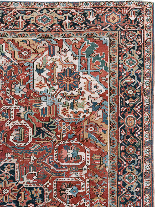 Vintage Persian Heriz Room Size Carpet, No.33042 - Gsblank