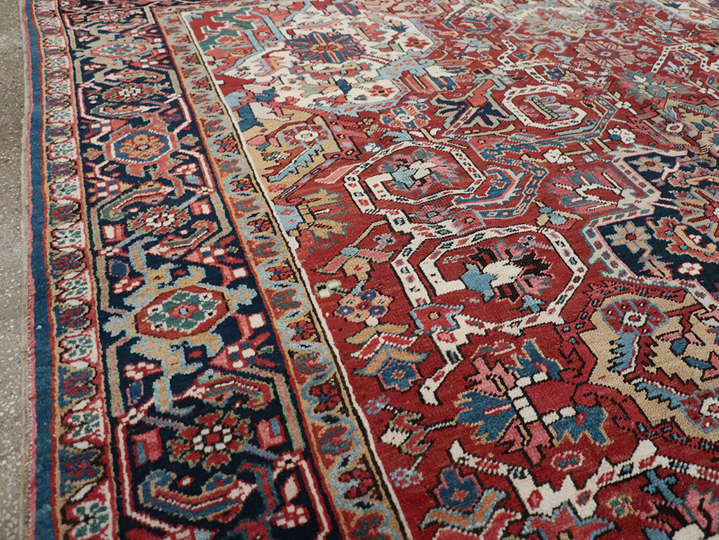 Vintage Persian Heriz Room Size Carpet, No.33042 - Gsblank