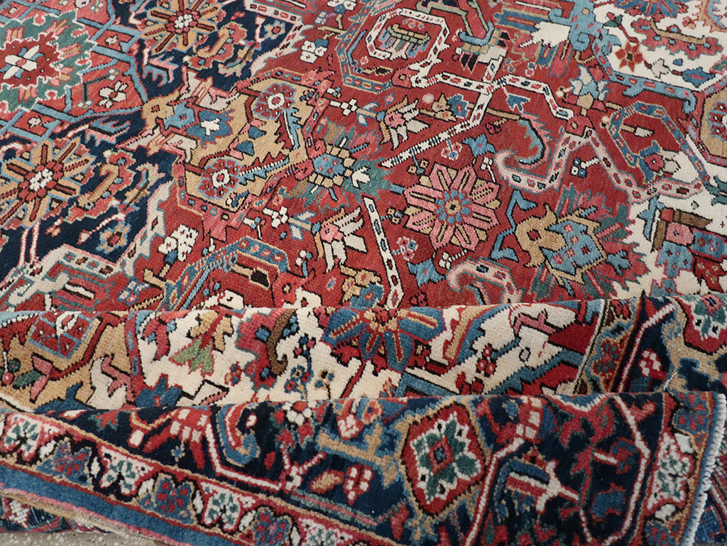 Vintage Persian Heriz Room Size Carpet, No.33042 - Gsblank