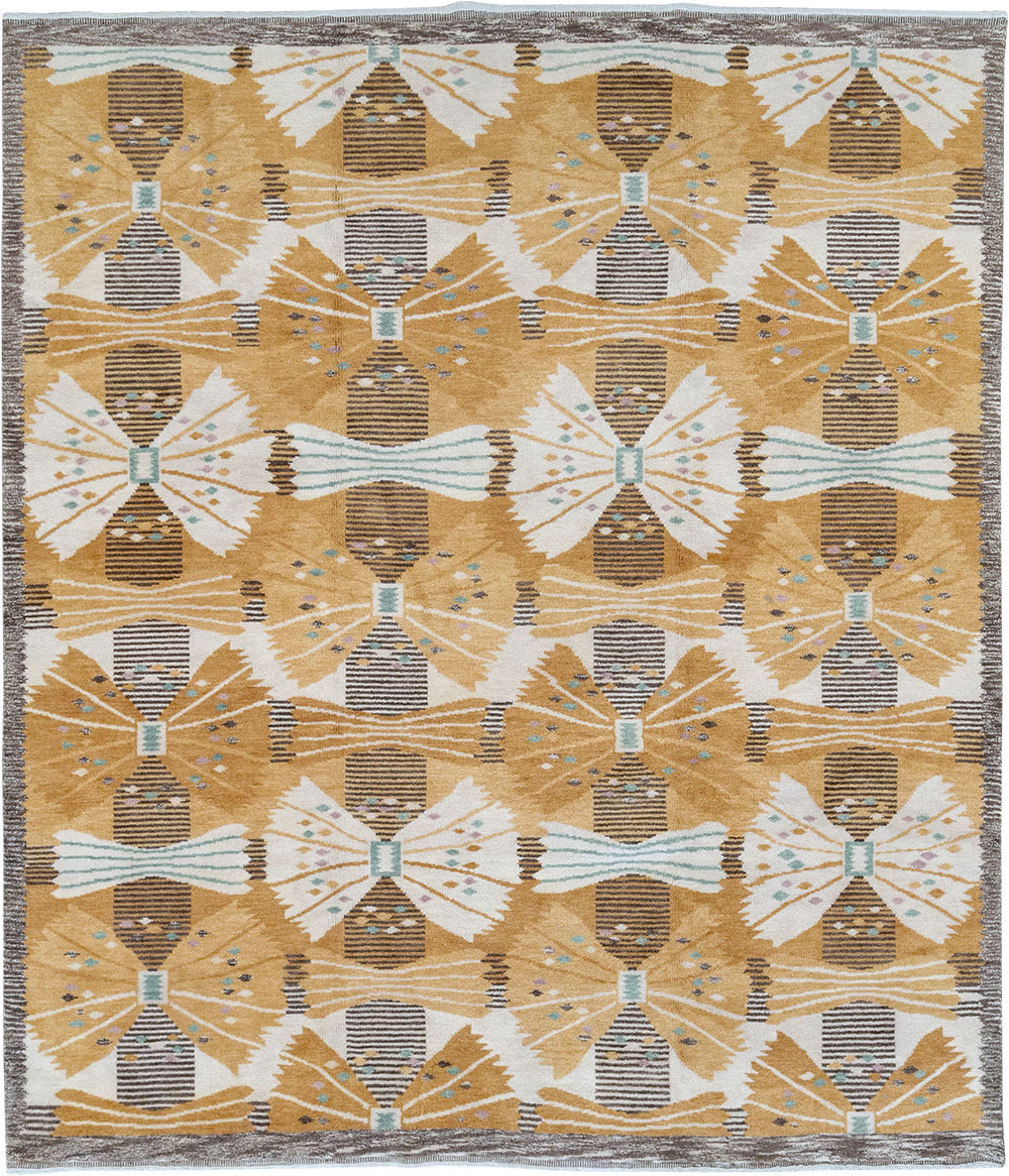 Vintage Scandinavian Rya After Park, Gul By Barbro Nilsson, No.33045 - Gsblank