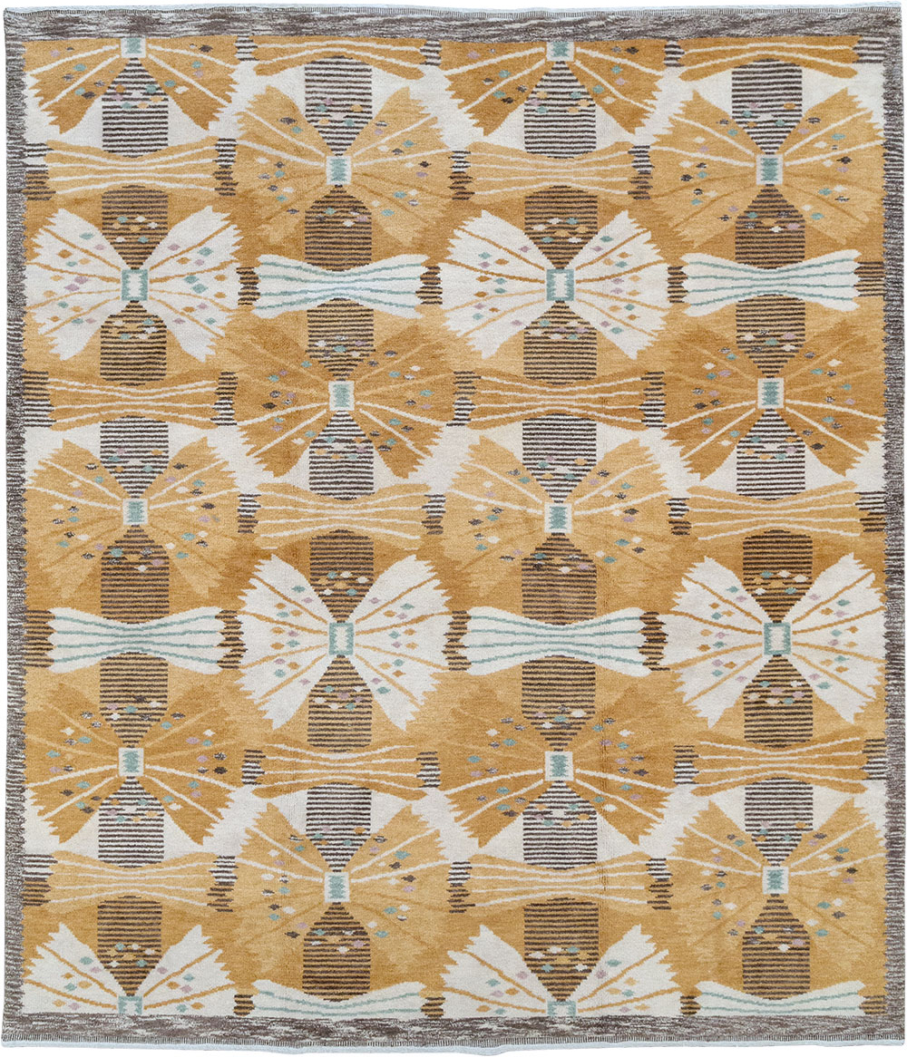 Vintage Scandinavian Rya After Park, Gul By Barbro Nilsson, No.33045 - Gsblank