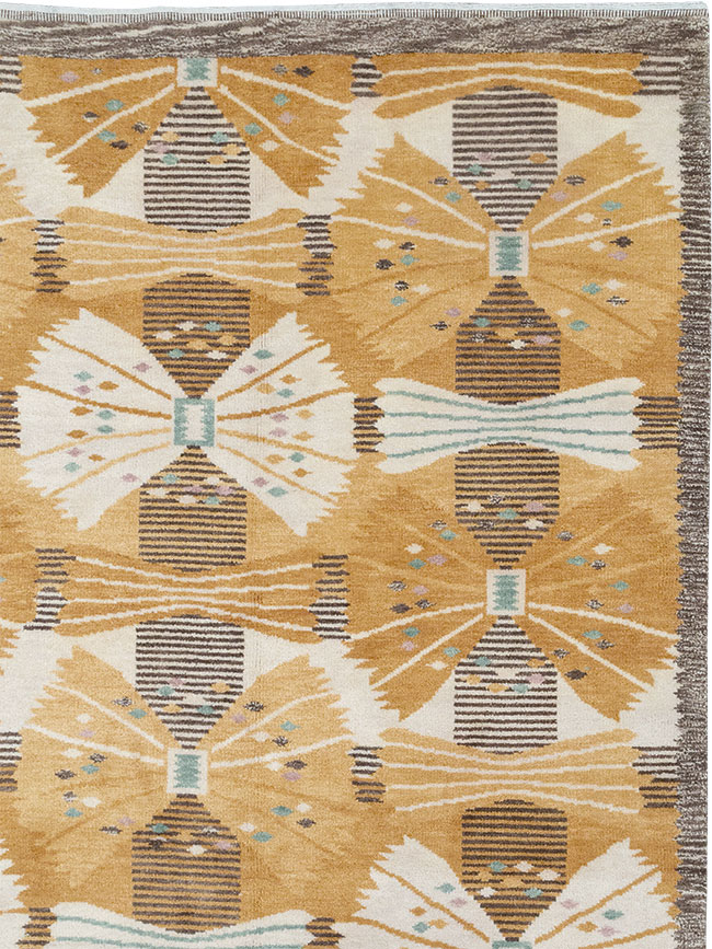 Vintage Scandinavian Rya After Park, Gul By Barbro Nilsson, No.33045 - Gsblank