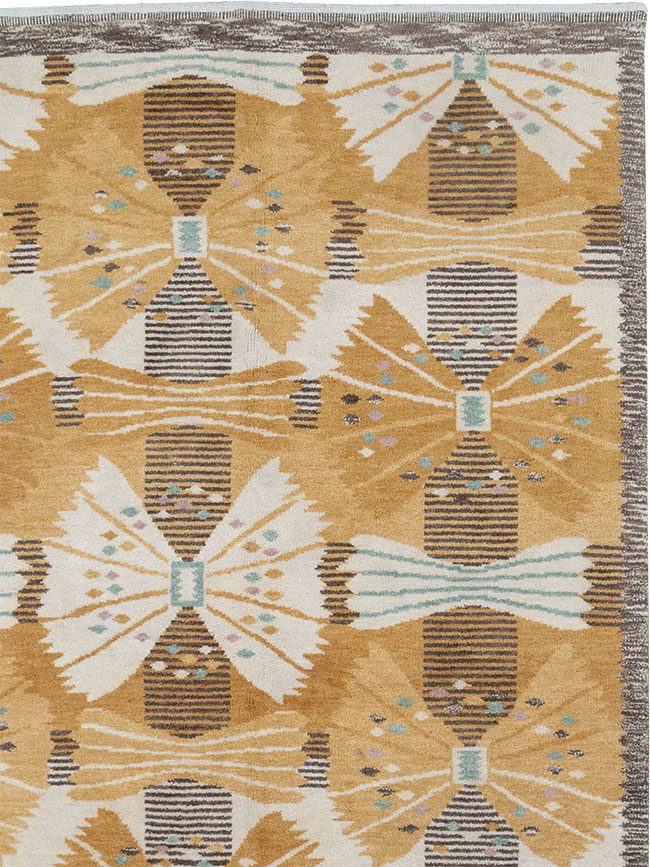 Vintage Scandinavian Rya After Park, Gul By Barbro Nilsson, No.33045 - Gsblank