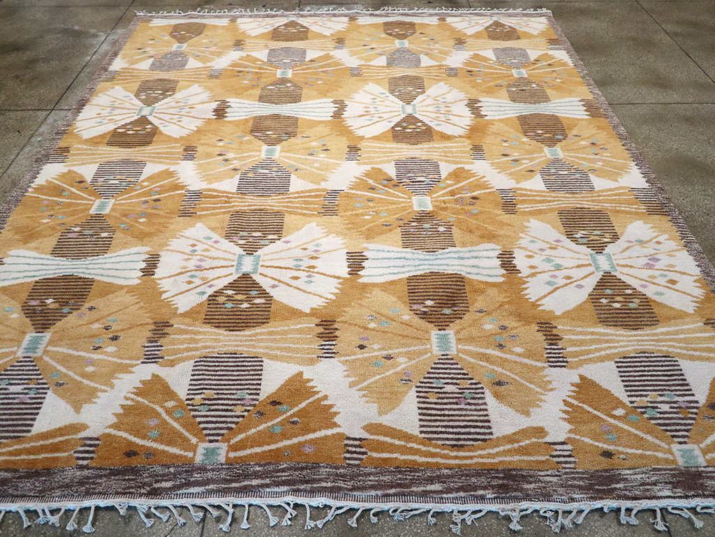 Vintage Scandinavian Rya After Park, Gul By Barbro Nilsson, No.33045 - Gsblank