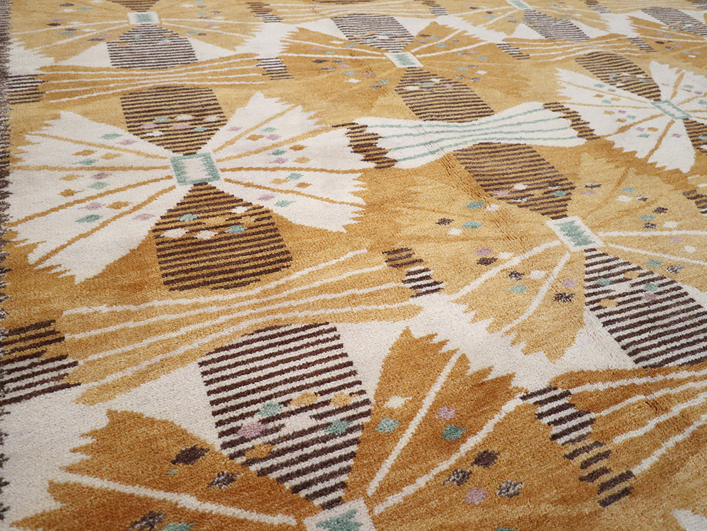 Vintage Scandinavian Rya After Park, Gul By Barbro Nilsson, No.33045 - Gsblank