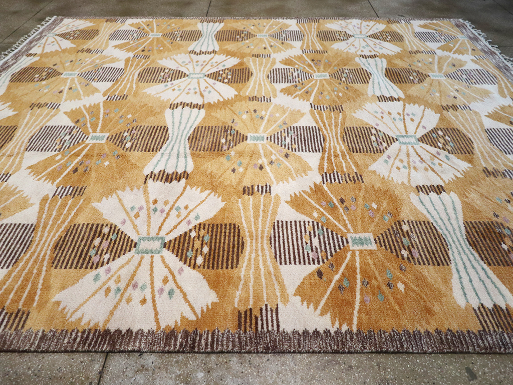 Vintage Scandinavian Rya After Park, Gul By Barbro Nilsson, No.33045 - Gsblank