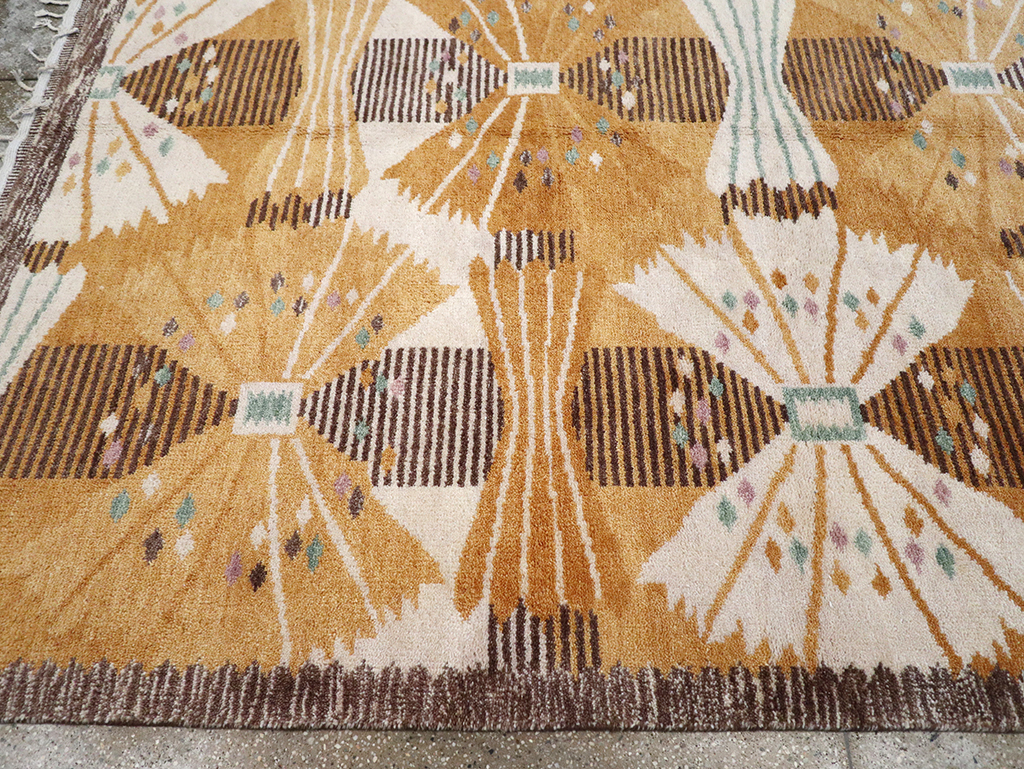 Vintage Scandinavian Rya After Park, Gul By Barbro Nilsson, No.33045 - Gsblank