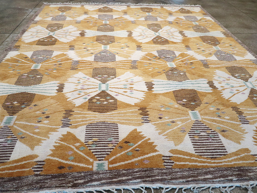 Vintage Scandinavian Rya After Park, Gul By Barbro Nilsson, No.33045 - Gsblank