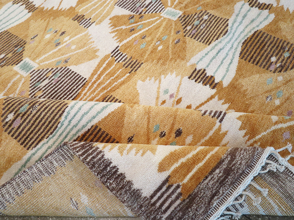 Vintage Scandinavian Rya After Park, Gul By Barbro Nilsson, No.33045 - Gsblank