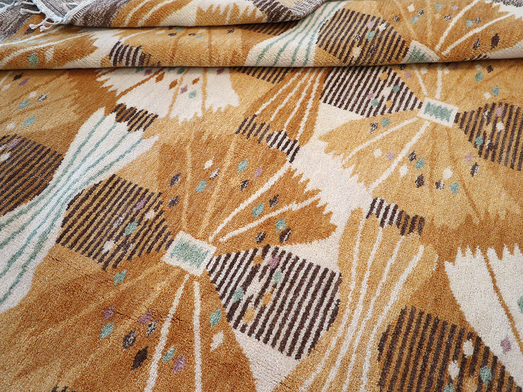 Vintage Scandinavian Rya After Park, Gul By Barbro Nilsson, No.33045 - Gsblank