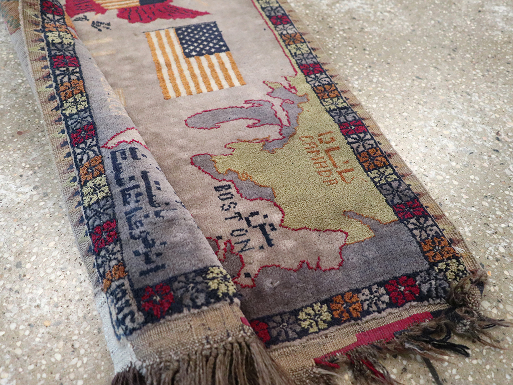 Vintage Afghan Pictorial Map Rug, No.33050 - Gsblank