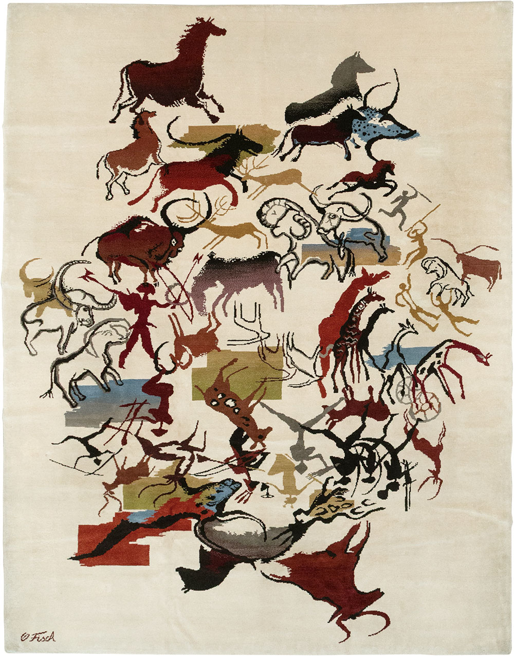 Mid-20th Century Art Deco Carpet: Caverna By Olga Fisch, No.33056 - Gsblank