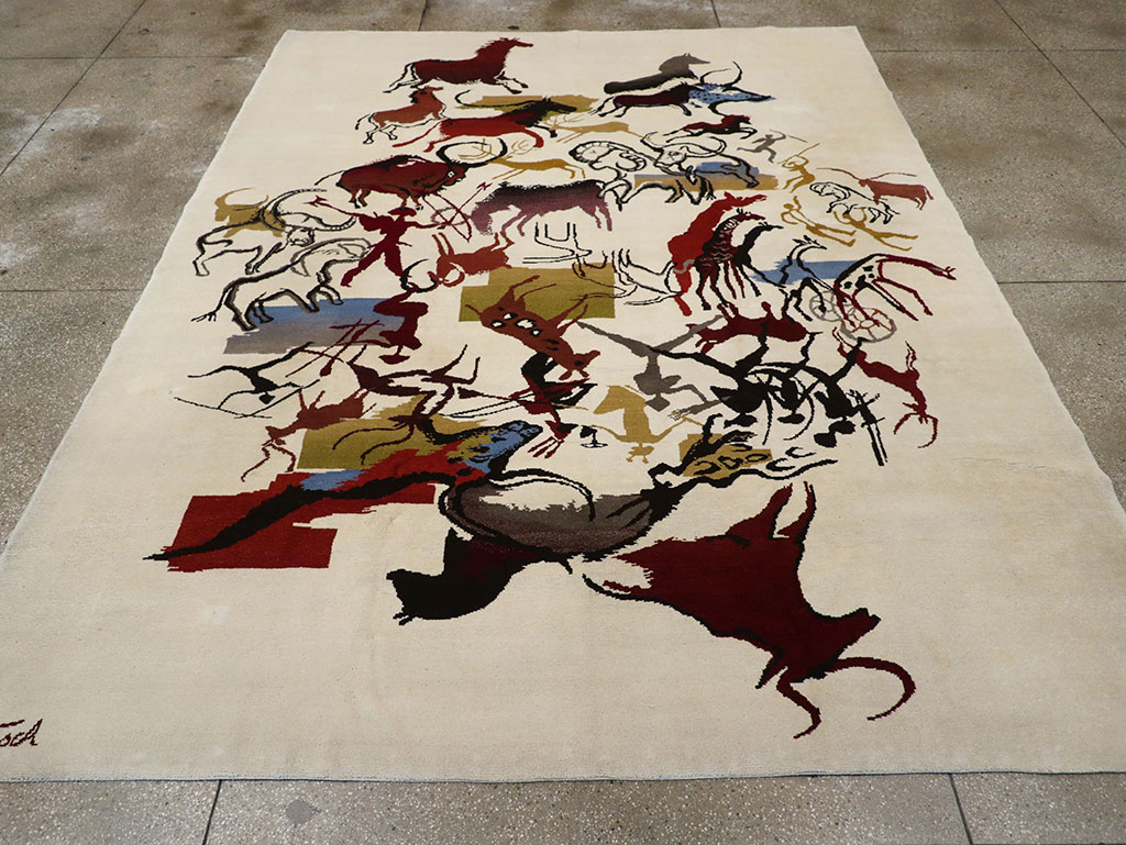 Mid-20th Century Art Deco Carpet: Caverna By Olga Fisch, No.33056 - Gsblank
