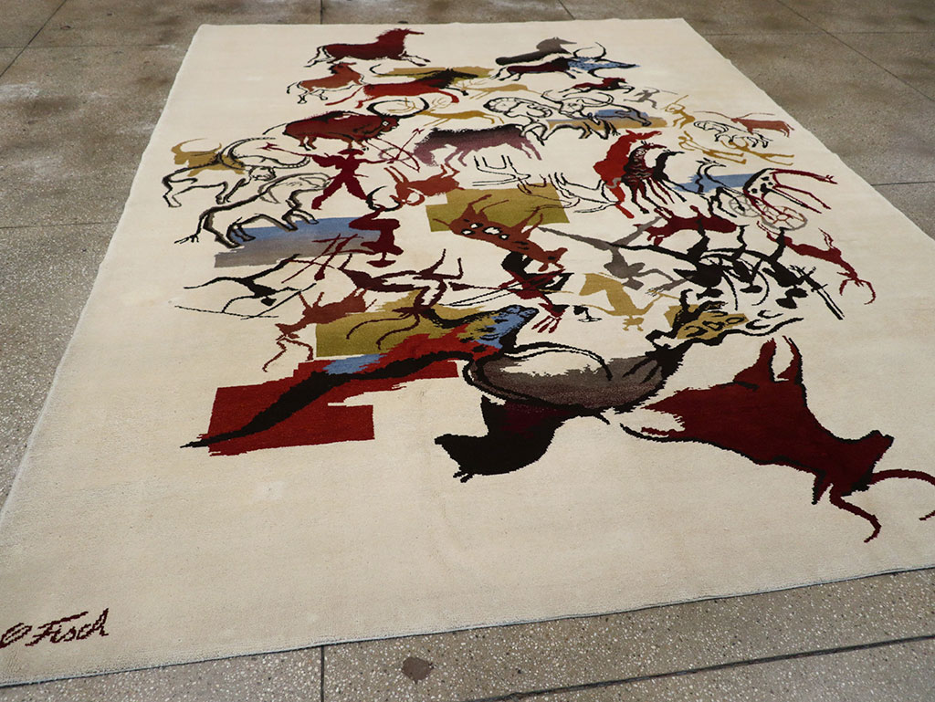 Mid-20th Century Art Deco Carpet: Caverna By Olga Fisch, No.33056 - Gsblank
