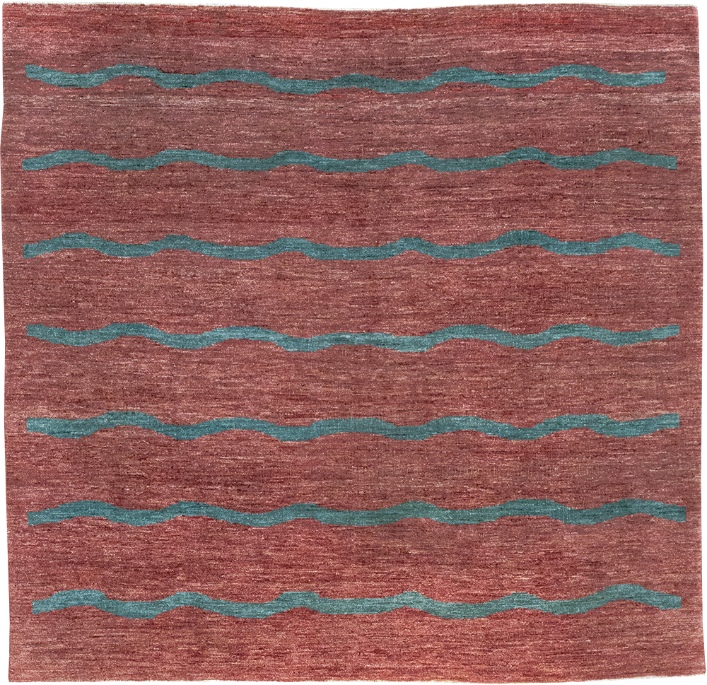 Modern Persian Gabbeh Square Accent Carpet, No.33058 - Gsblank