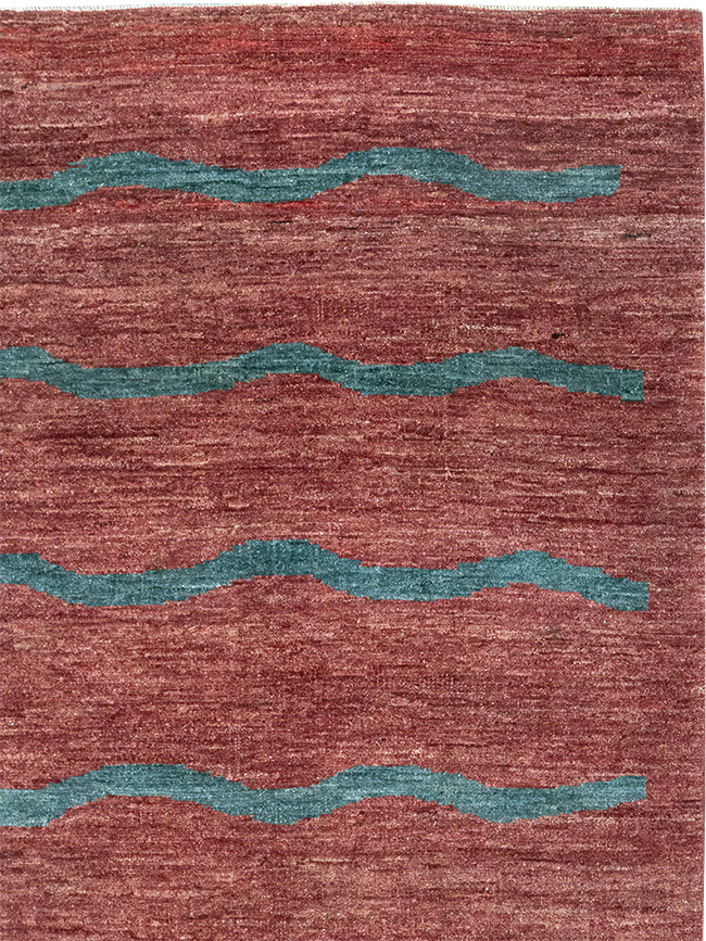 Modern Persian Gabbeh Square Accent Carpet, No.33058 - Gsblank